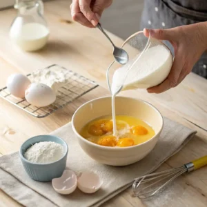 Receta crepes para 2: la mejor guía paso a paso para un desayuno perfecto 26 añadir leche y azúcar a la mezcla de crepes para 2