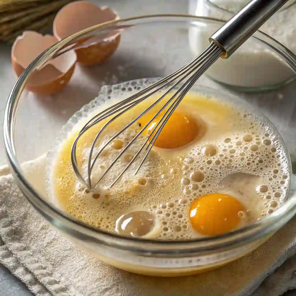 Batir huevos con azúcar para brownie